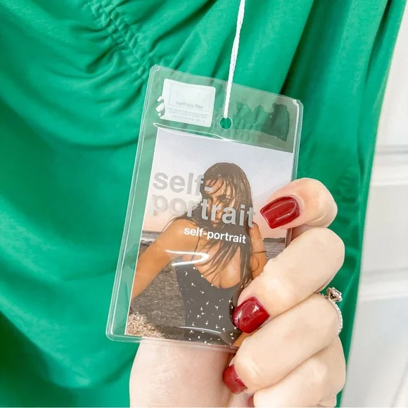 NEW Self-Portrait Bright Green One Shoulder Ruched Mini Dress - Picture 6 of 10